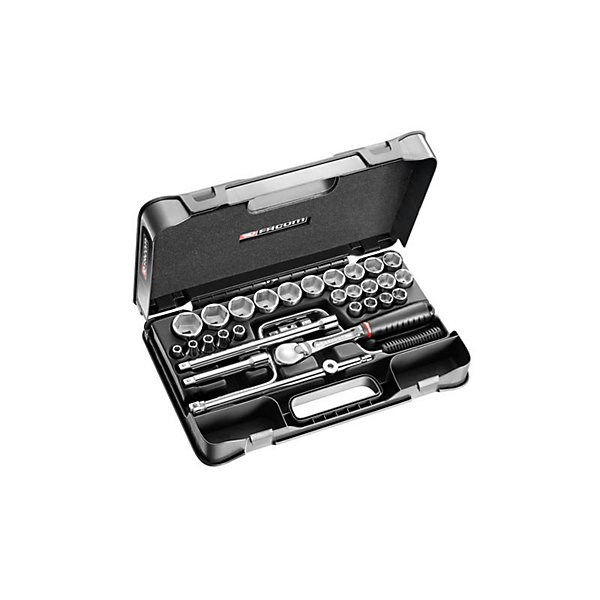 Coffret douilles 1/2'' 6 pans métriques - 30 pièces 8 à 34mm - FACOM - S.161-5P6