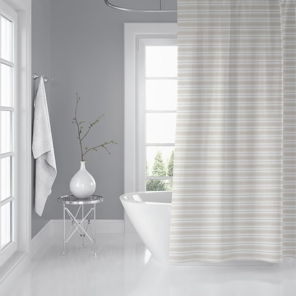 CLASSIC STRIPE BEIGE SMALL SCALE Shower Curtain By Kavka Designs
