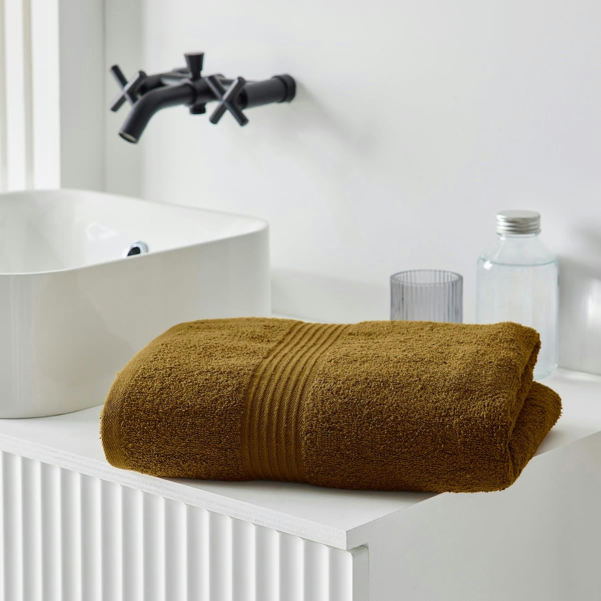 MEVAK BAÑO - Drap de bain uni en coton bronze 70x130