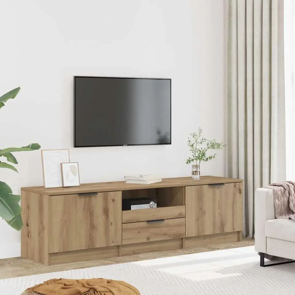 vidaXL - TV-meubel met 1 lade en 2 deuren - Artisanaal eiken - 140x35x40 cm