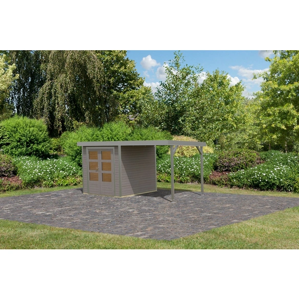 Gartenhaus »Osterby 2 D«, BxHxT: 456 x 208,5 x 213 cm (Außenmaße inkl. Dachüberstand), Wandstärke 19 mm