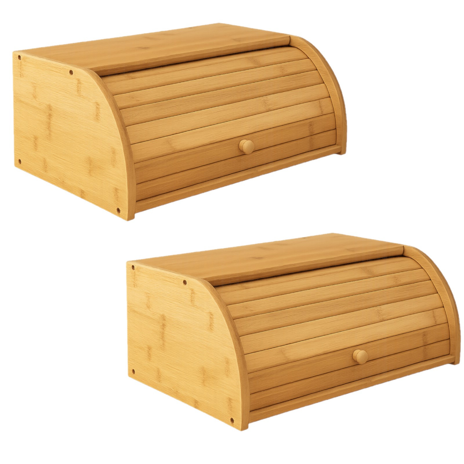 Dwa chlebaki bambusowe na pieczywo do kuchni otwierane 40x27x16 | Begryf