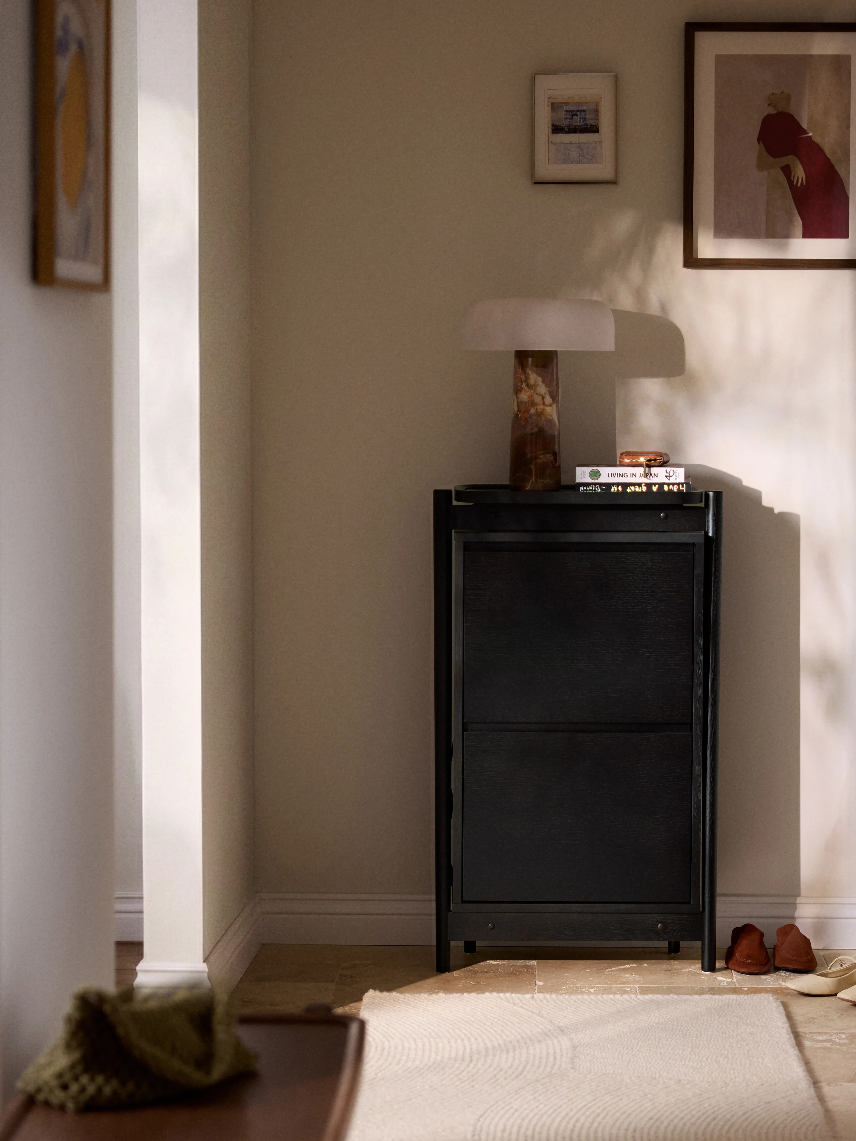 Holz-Schuhschrank Libby mit Klappfächern