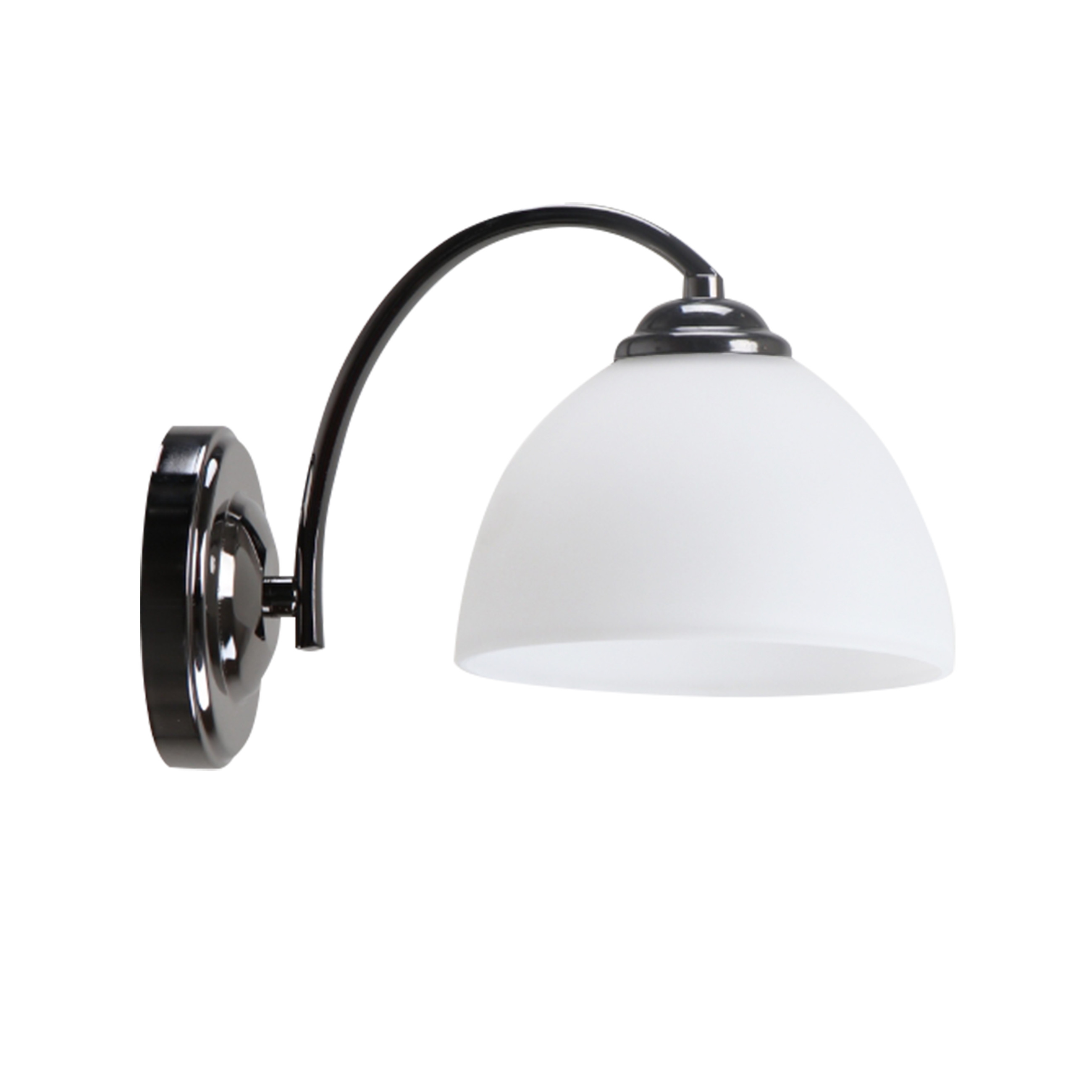 Lampa kinkiet GRACJA czarny perłowy 1x40 e27 klosz biały