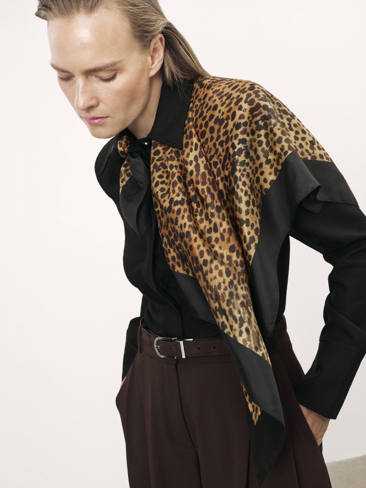 Multicolor large silk scarf