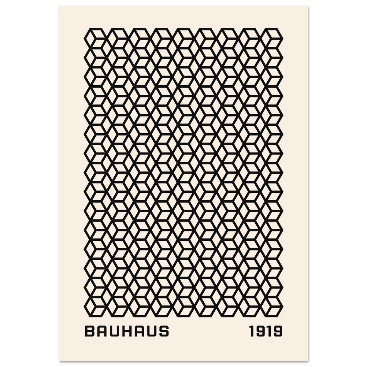 Artfulprints Poster Bauhaus - 1919 beehive  - 70x100 cm - Zwart / Wit