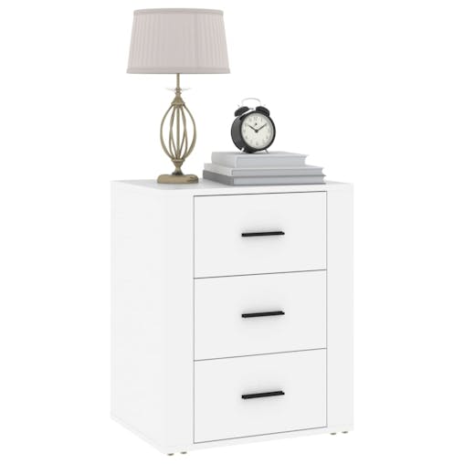 NNEVL Bedside Cabinet White 50x36x60 cm Engineered Wood