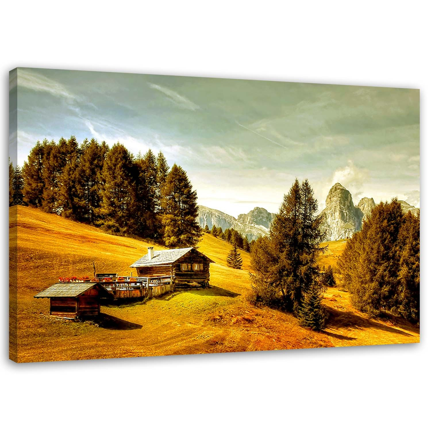 Feeby Obraz na płótnie Domek w górach pejzaż natura 60x40