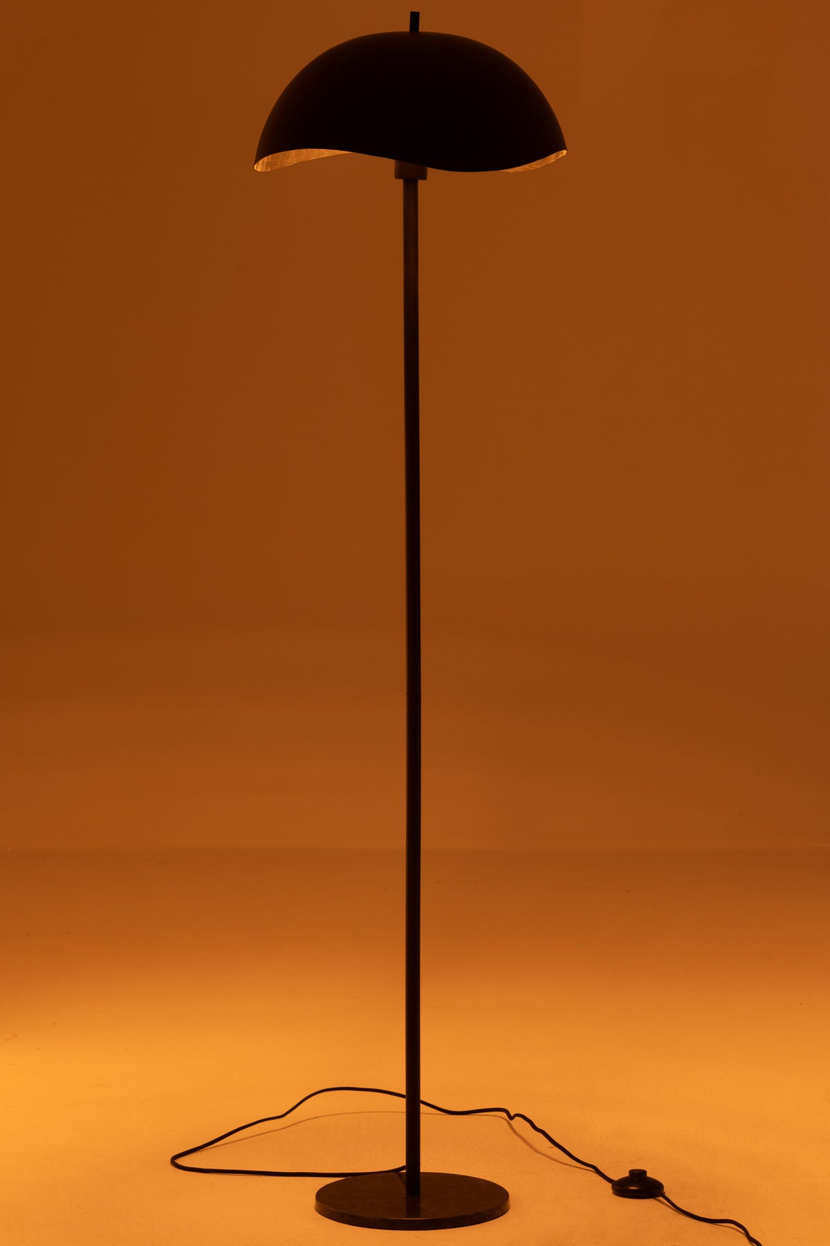 J-Line vloerlamp - metaal/marmer - zwart