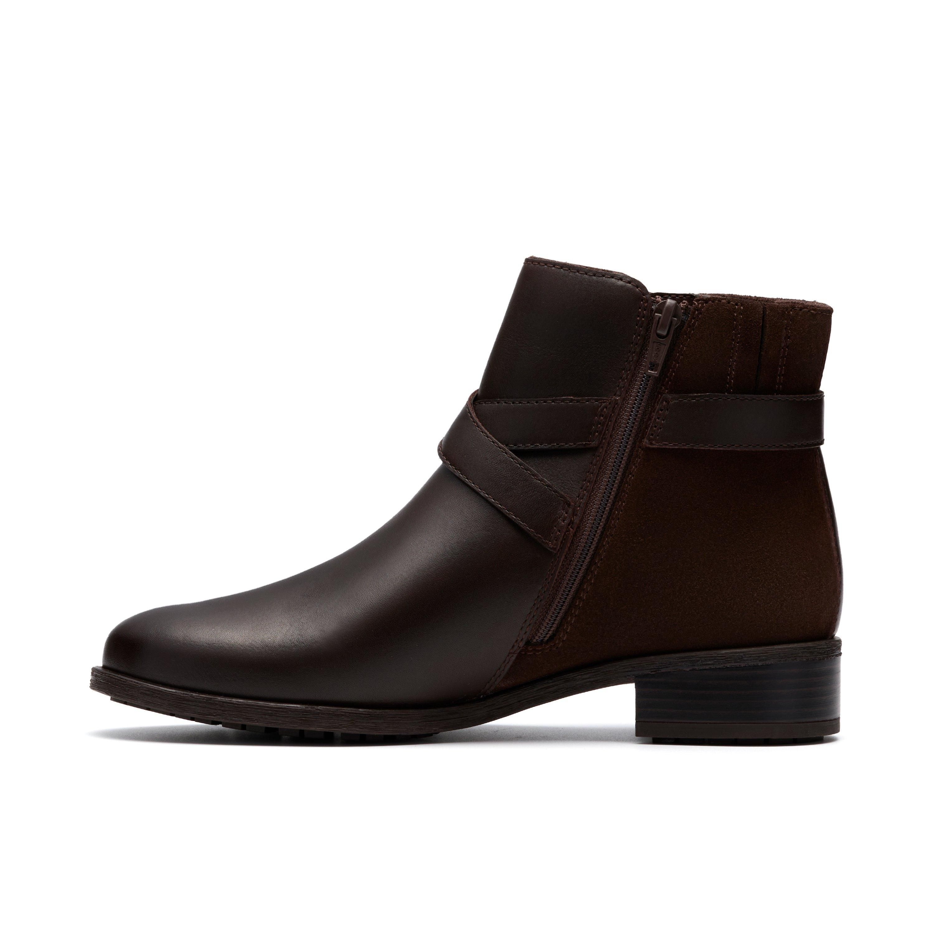 Clarks Havisham Bay Brown Leather Ankle Boots