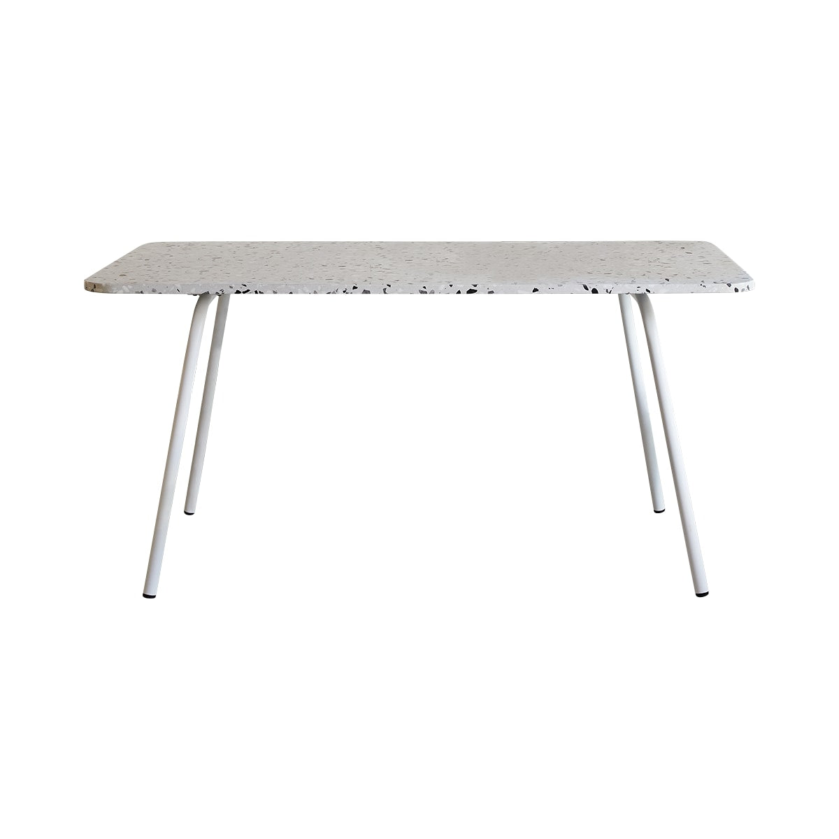 Tikamoon - Rechthoekige tuintafel van terrazzo en wit metaal 4 6 p.