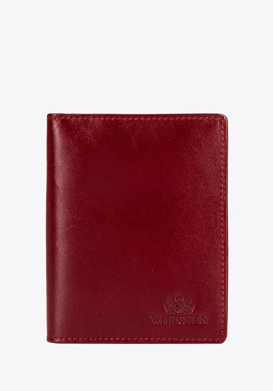 Skórzane etui na dokumenty pionowe czerwone