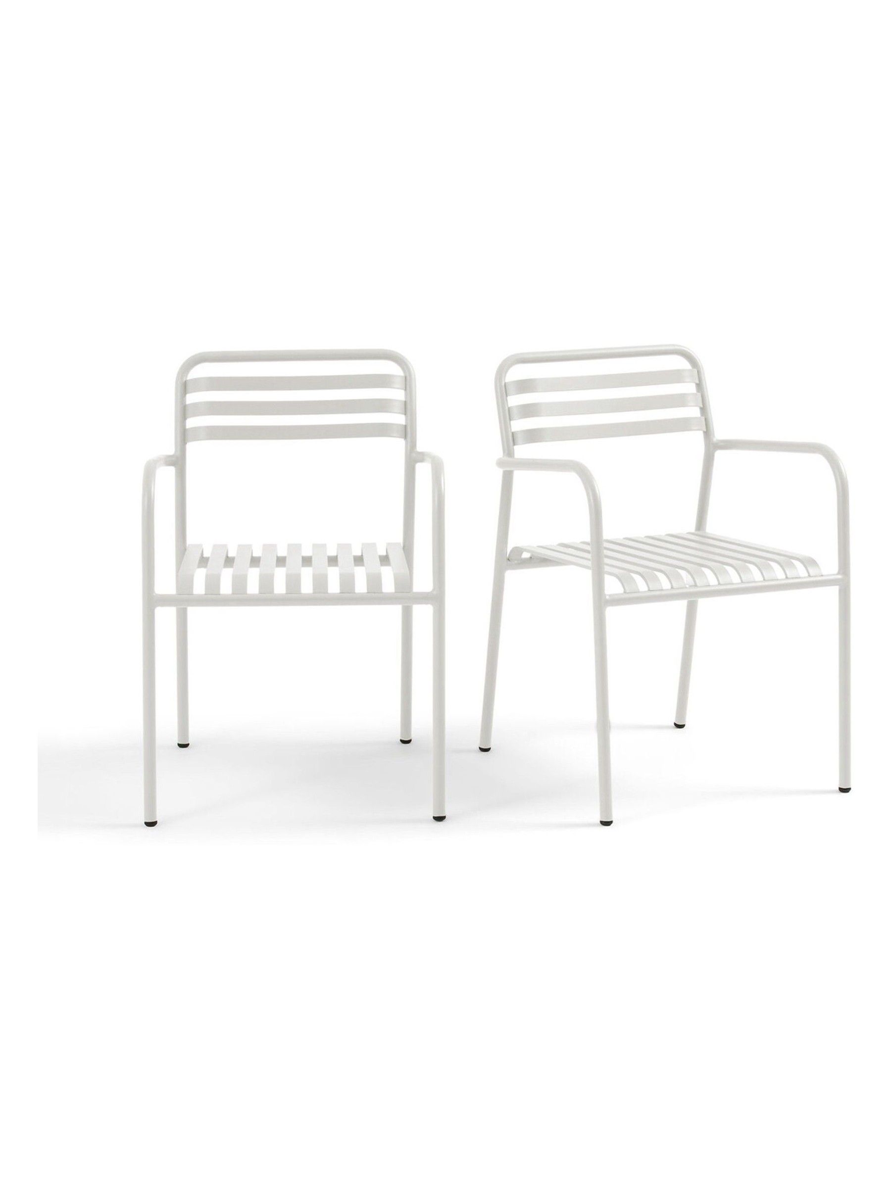 La Redoute Intérieurs Set of 2 White Manni Aluminium Garden Armchairs