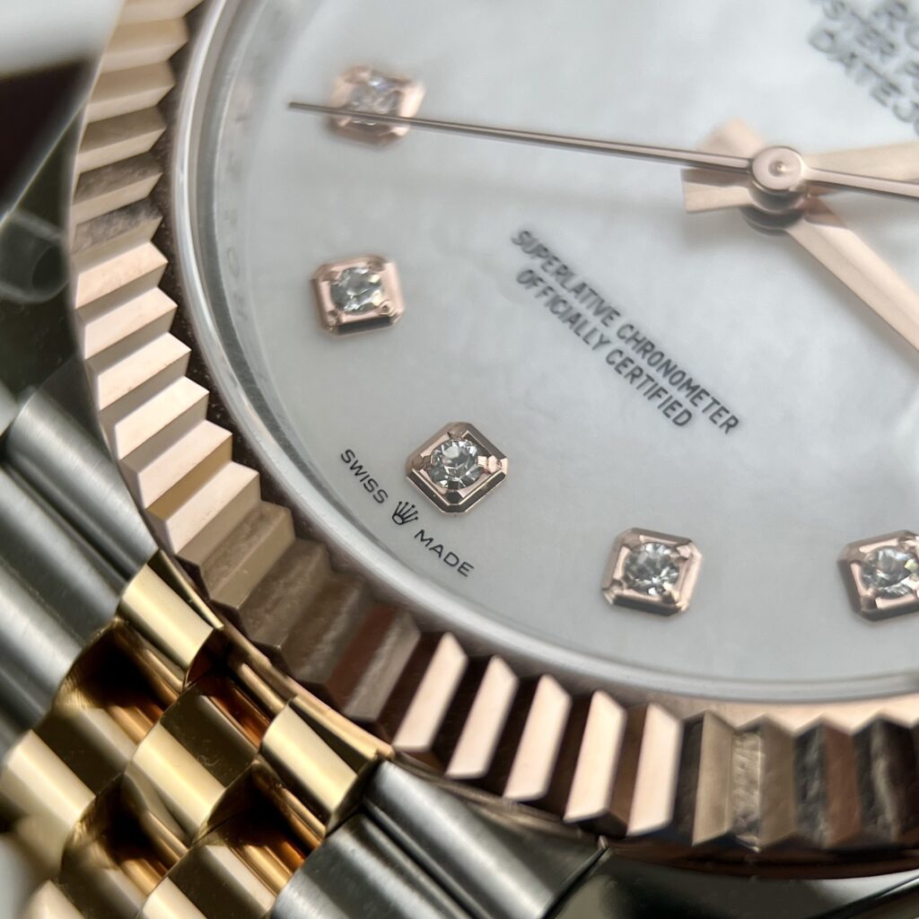 Rolex Datejust 126331 SS/RG Plated MOP Dial CZ Diamonds 41mm Jub Super Clone
