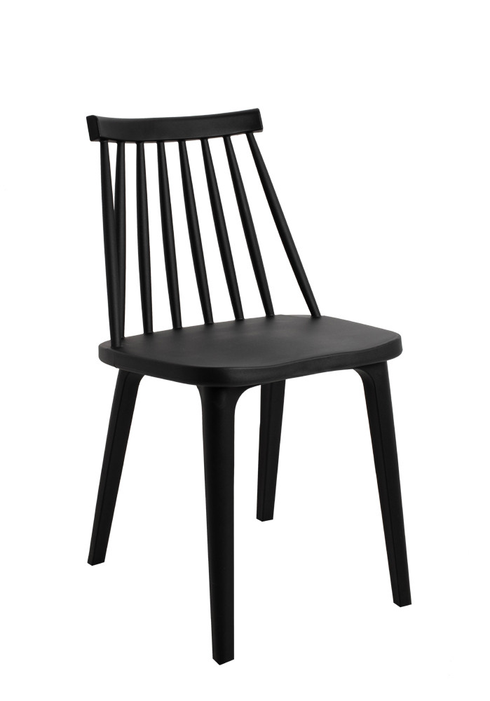 MODESTO krzesło RIBS BLACK czarne - polipropylen