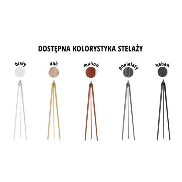 Lampa stojąca drewniana CURACAO Dąb/ Beżowy