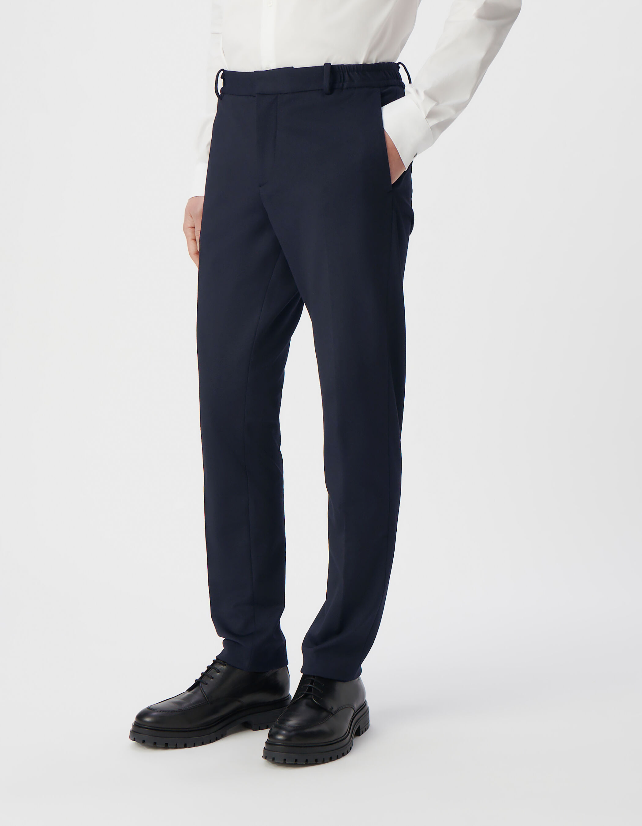 Pantalon de costume SLIM marine maille Milano Homme