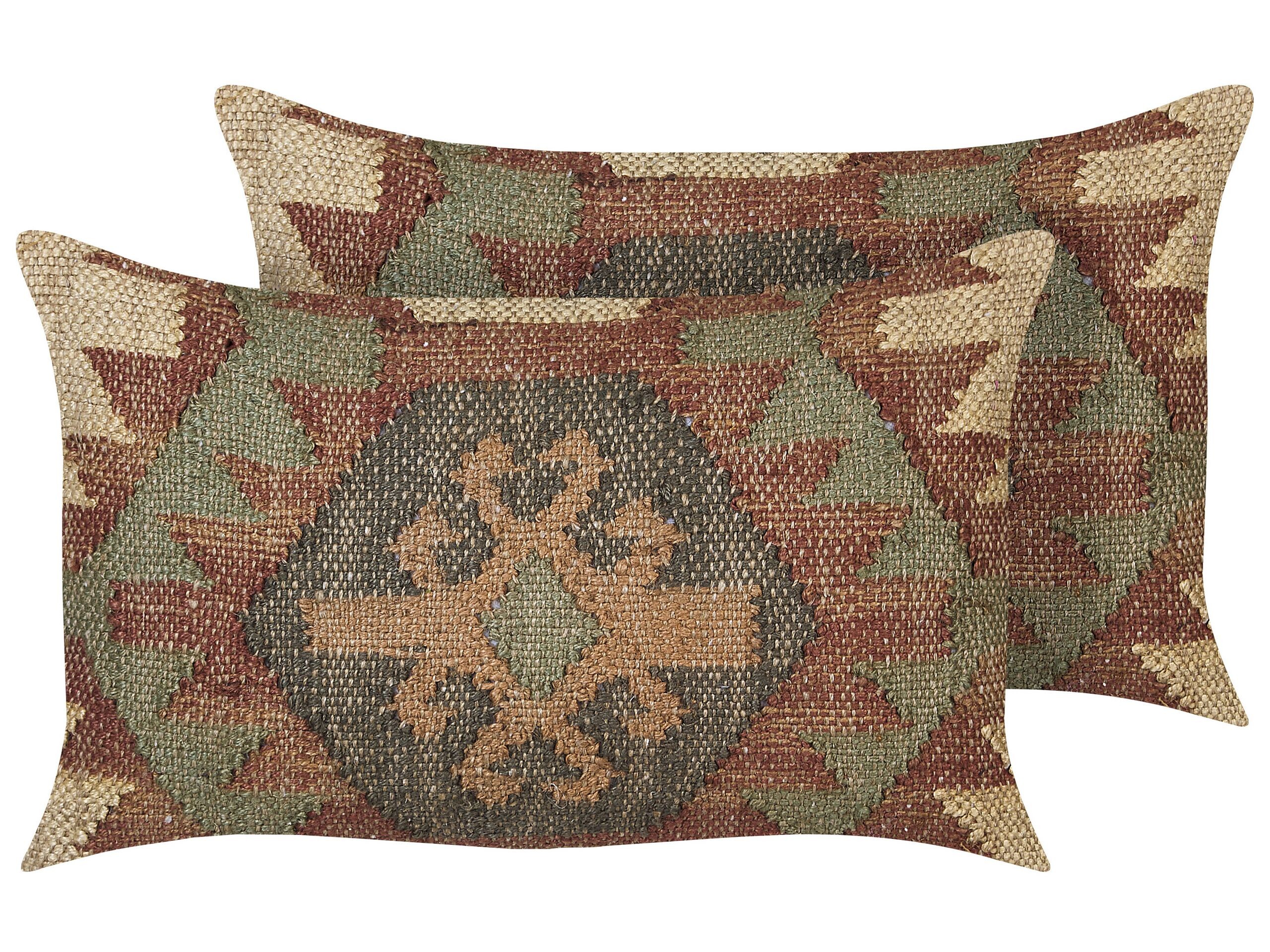 2 poduszki jutowe 30 x 50 cm wielokolorowe