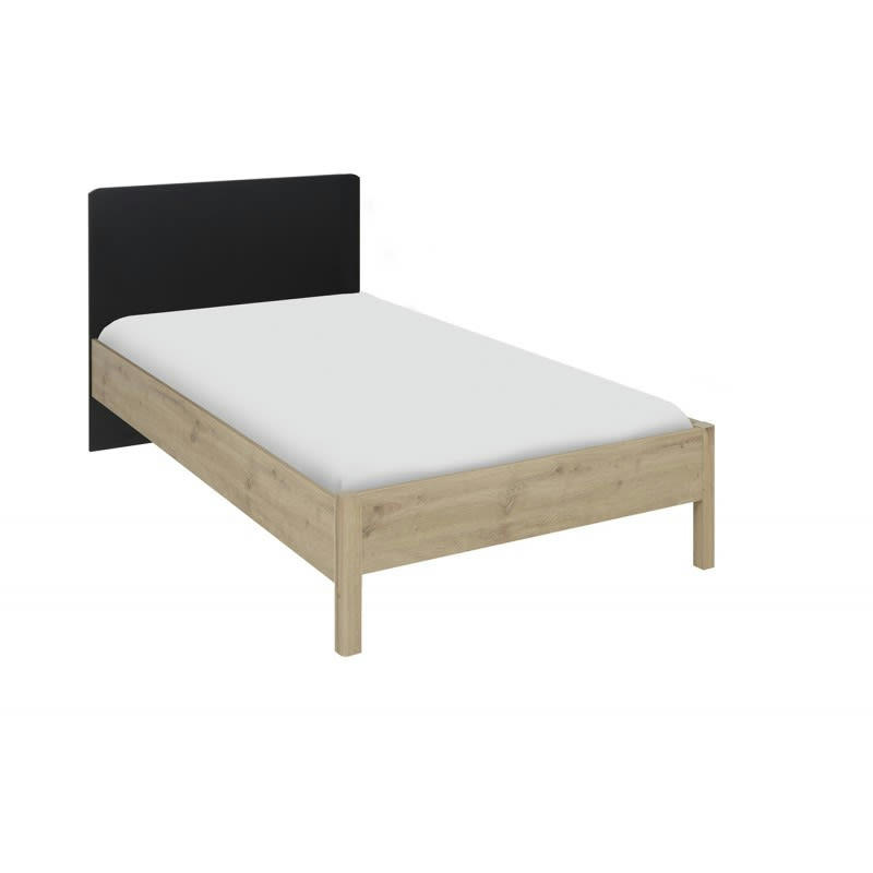 ARAMIS - Lit 90x190 beige et noir pour enfant ado