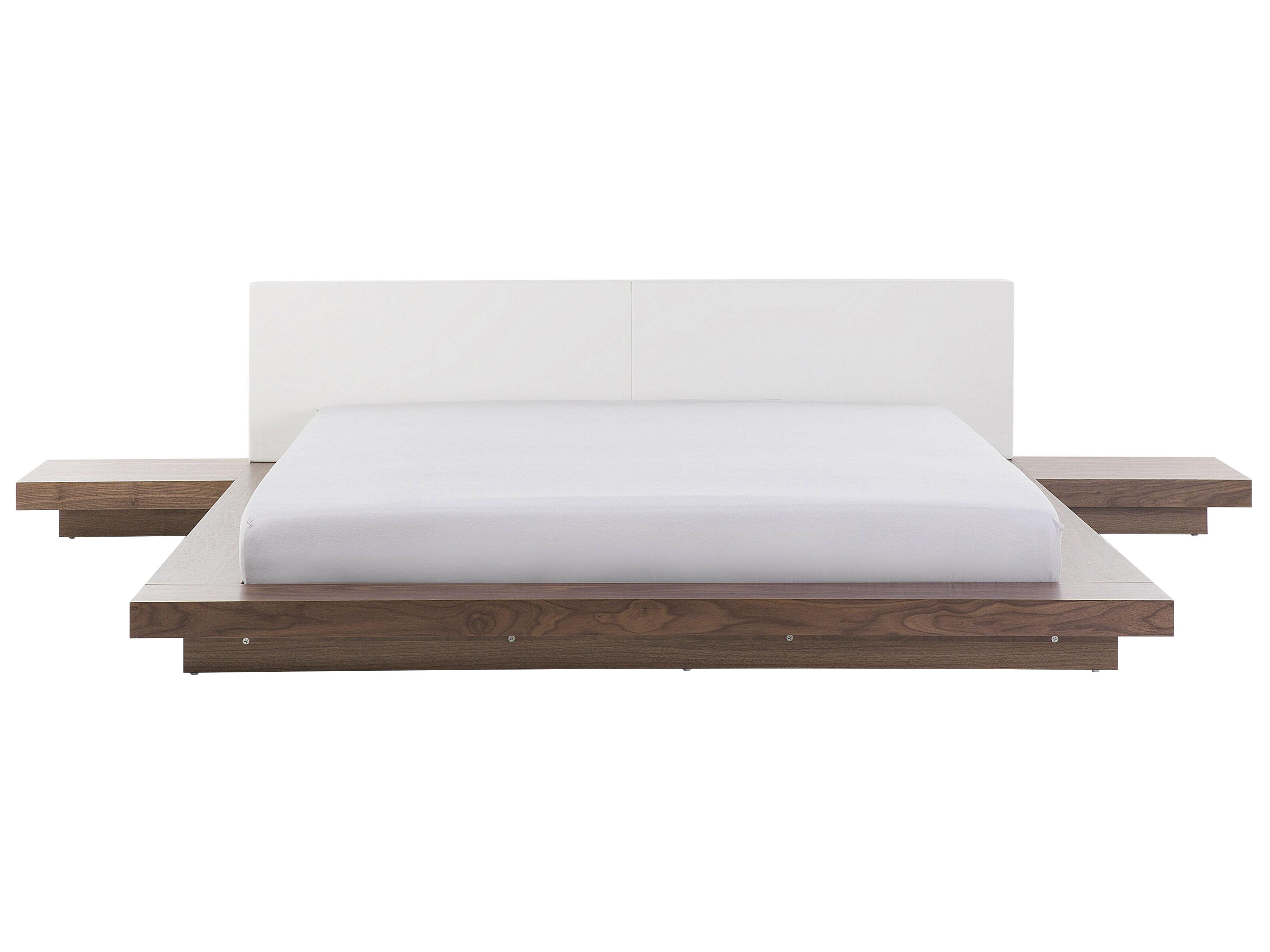 Waterbed Faux Leather ZEN 180 x 200 cm (EU Super King) Brown Ash Wood