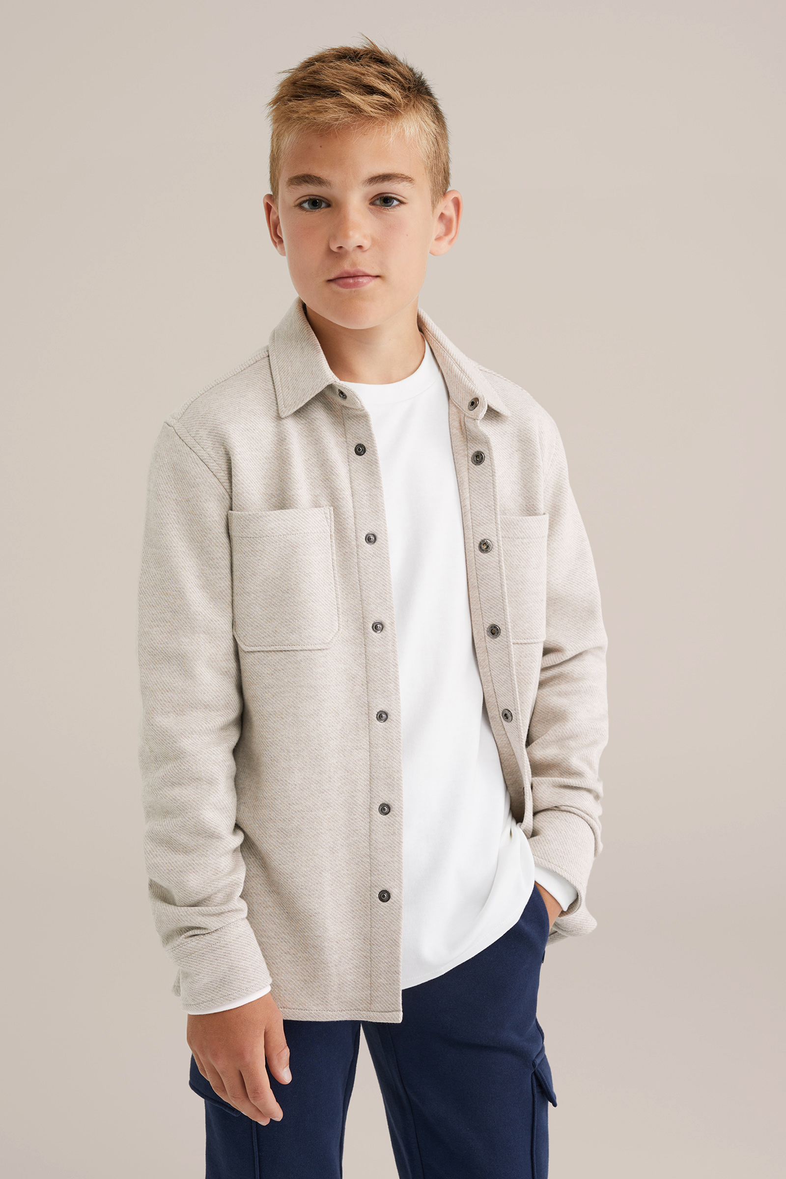 Jongens sweat overshirt met structuur