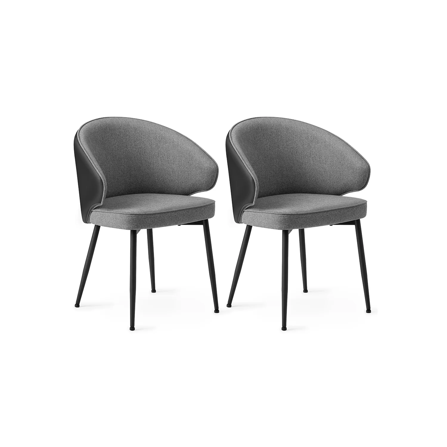 2 Sièges rembourrés moderne gris foncé