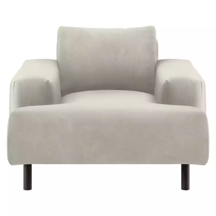 Habitat Julien Velvet Armchair - Natural