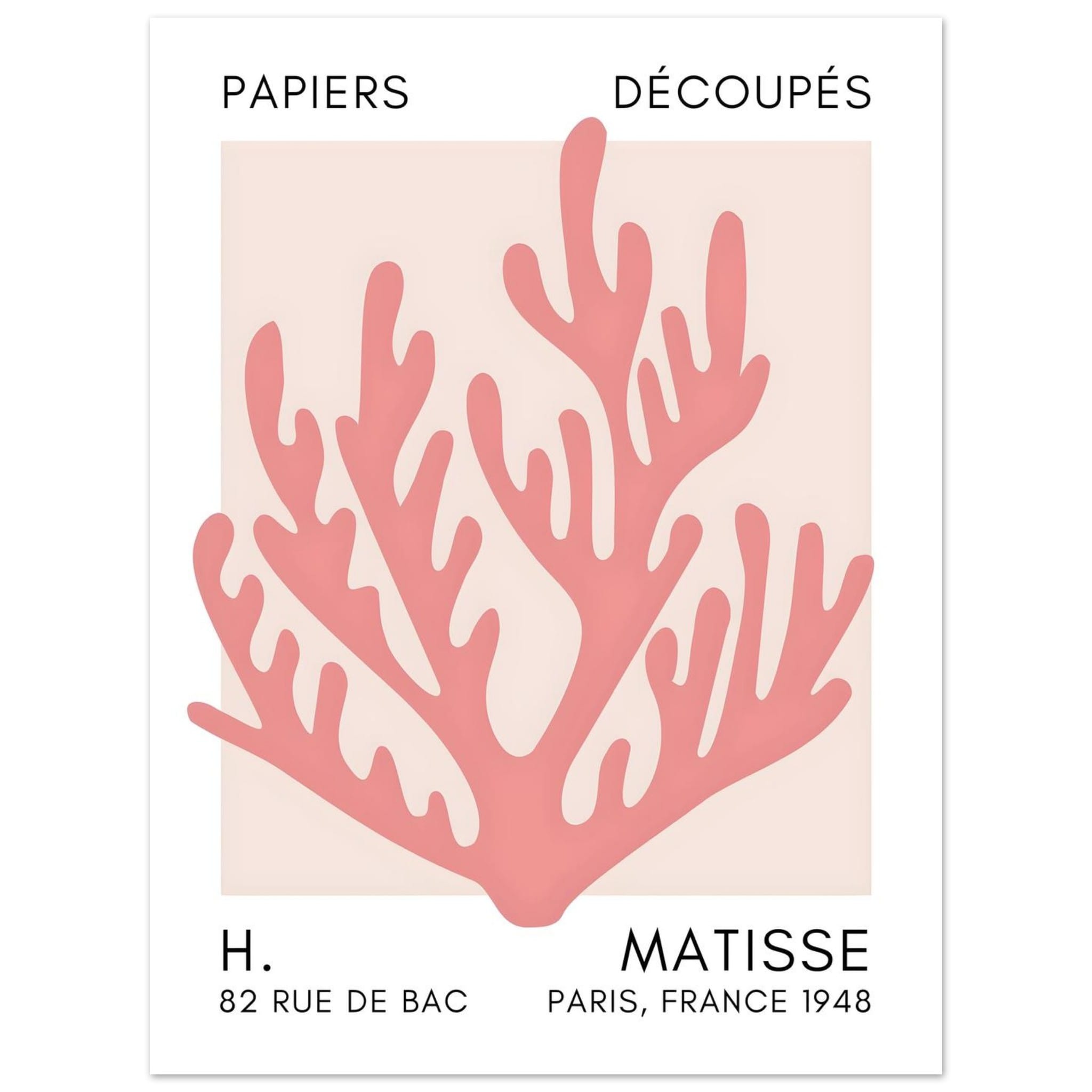 Artfulprints Poster Matisse – Coral harmony taupe  - 30x40 cm - Taupe