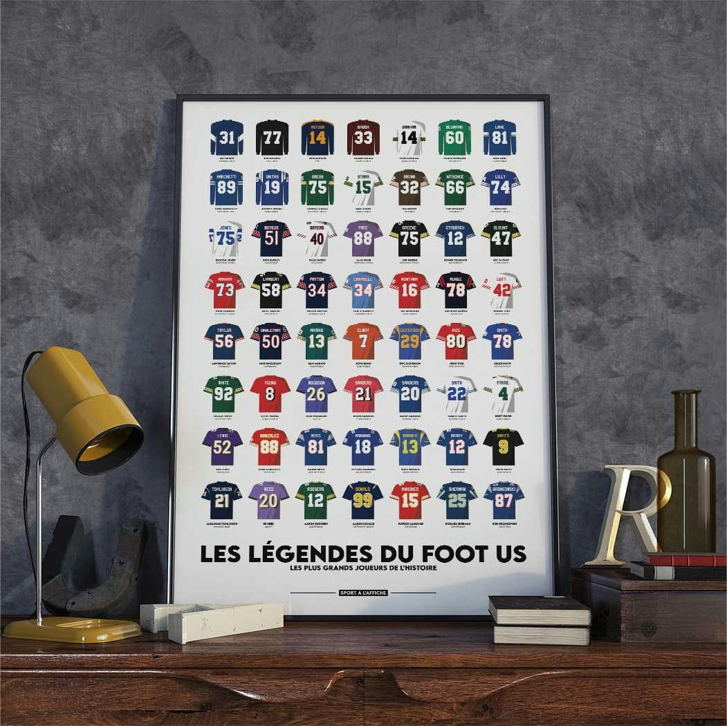 FOOT - Affiche US- Les Légendes du Foot US  - 40 x 60 cm