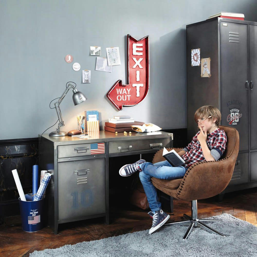 Andrews - Fauteuil de bureau en suédine marron