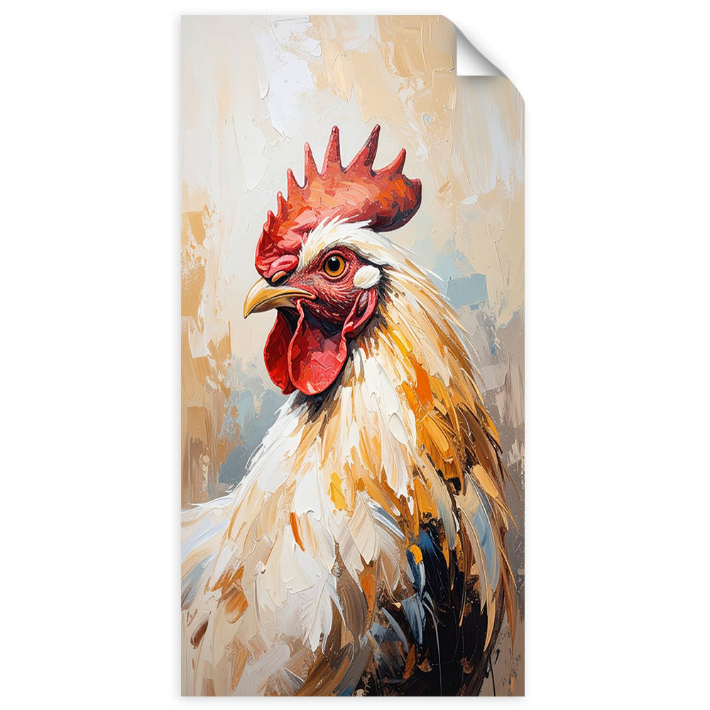 Naklejka na ścianę do salonu sypialni Feeby Kura Ptak Zwierzę 40x80