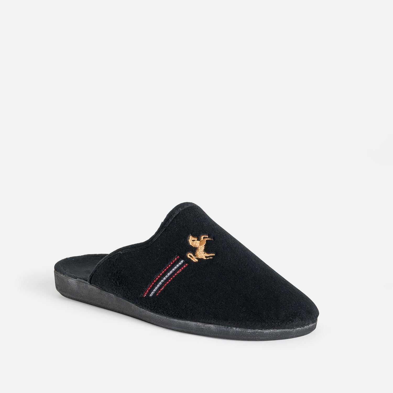 Chausson-mule noir homme