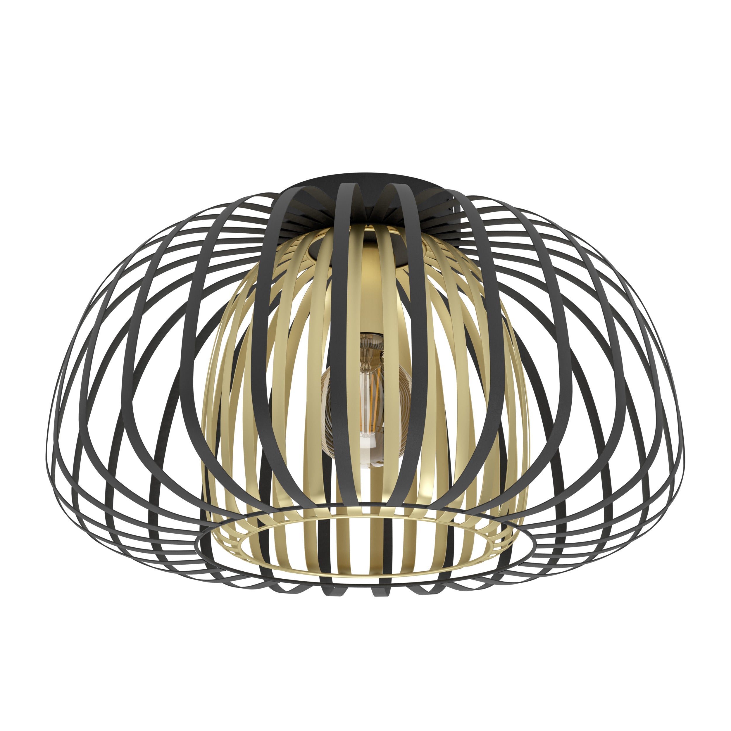 EGLO plafondlamp Encinitos - e27 - ø 45 cm - zwart/goud
