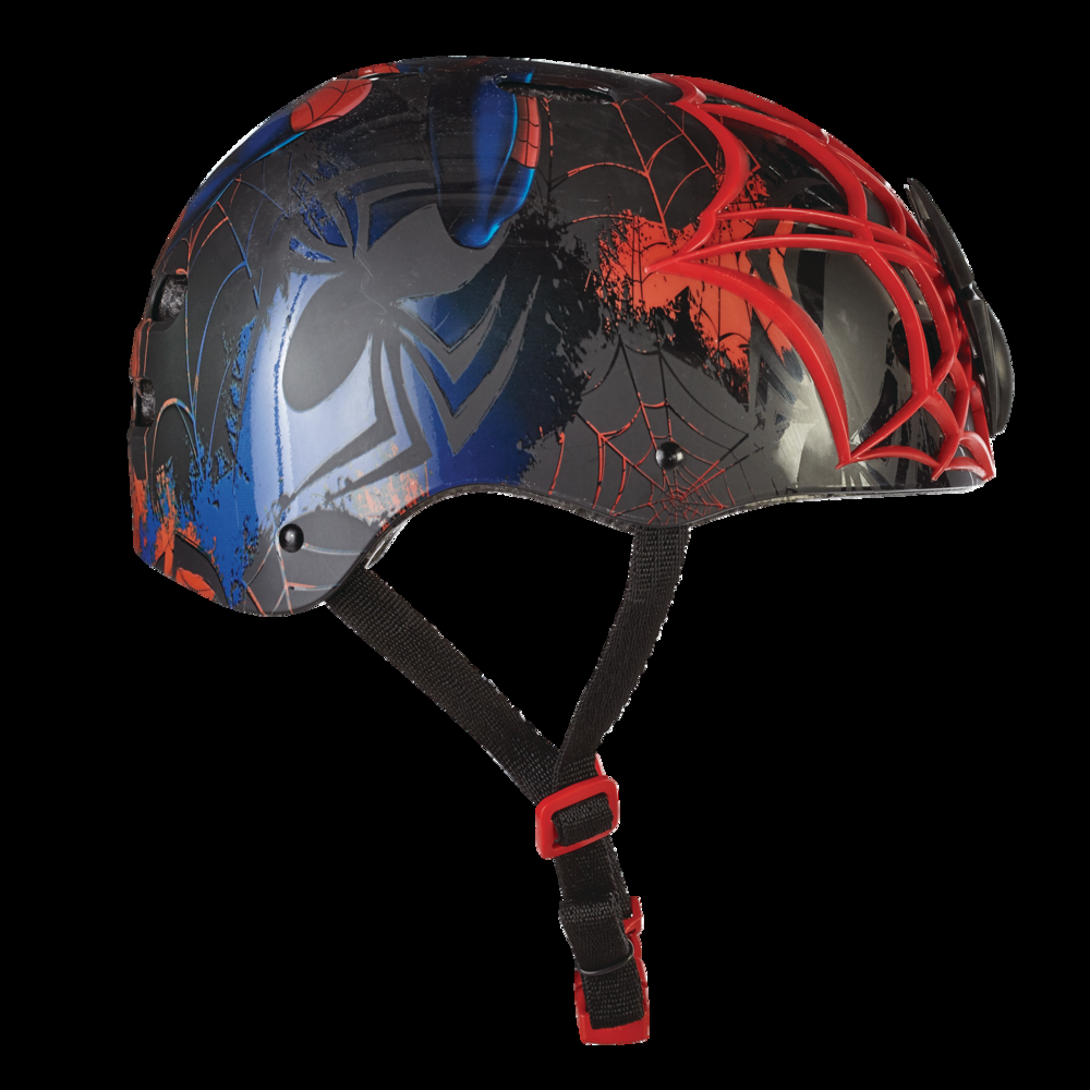 Marvel Spiderman Web Multi-Sport Kids' Bike Helmet w/Adjustable Straps, Black, Ages 5-13