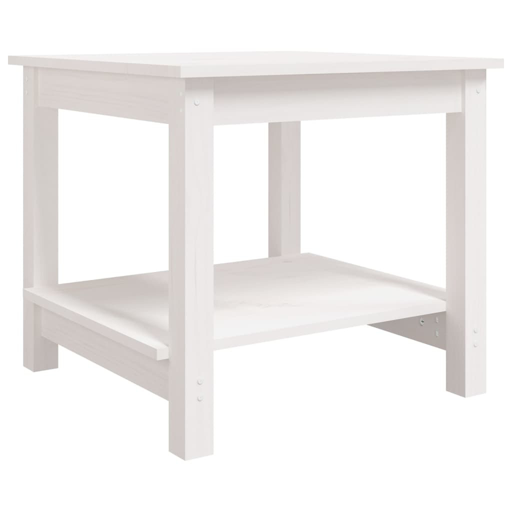 Stolik kawowy Biały 50 x 50 x 45 cm Drewno sosnowe vidaXL