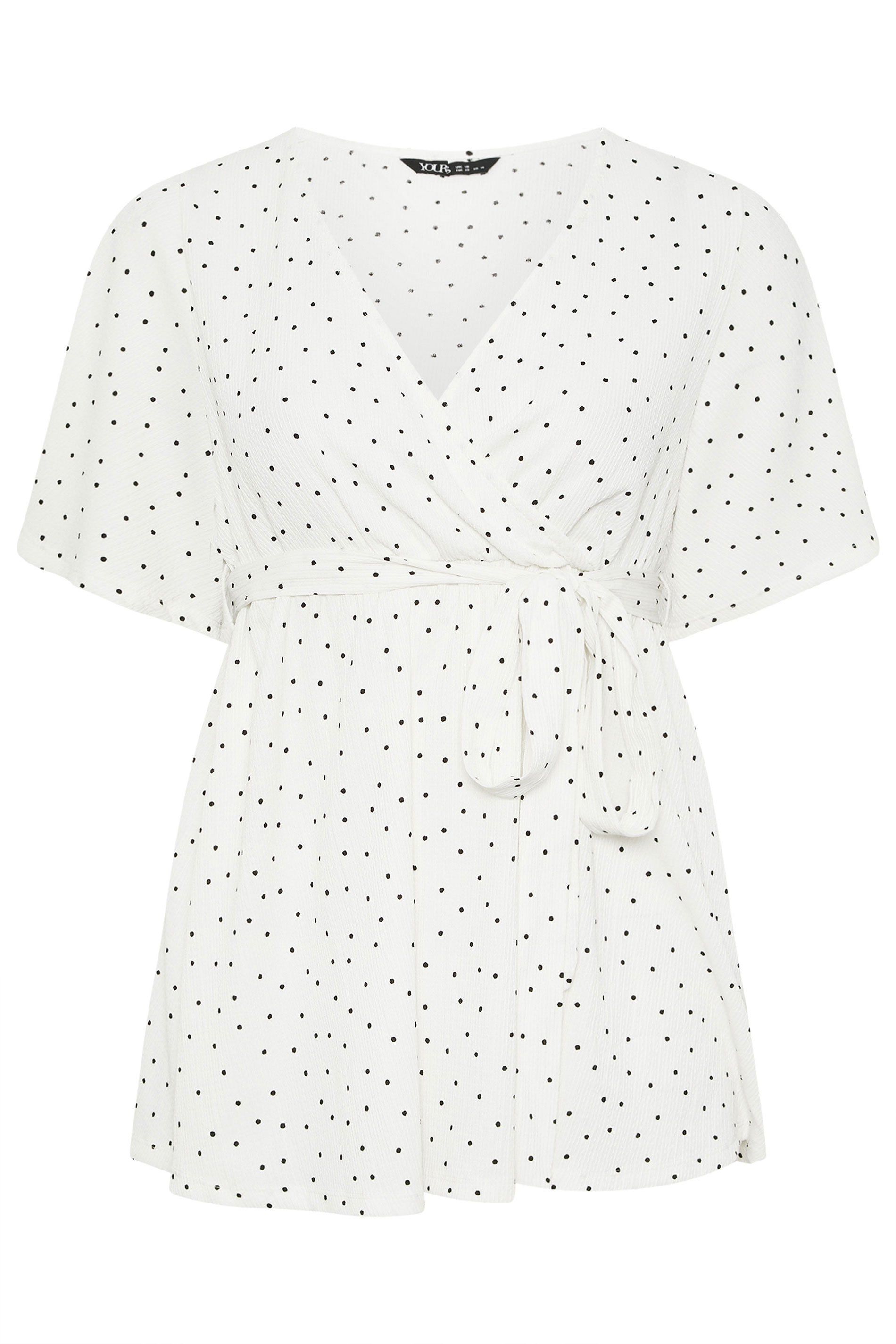Yours Ditsy Spot Print Wrap Top