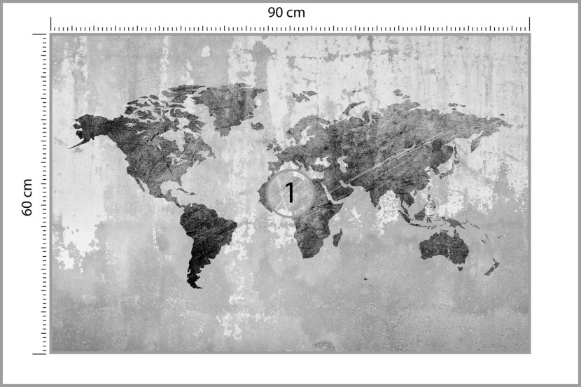 Fototapeta Do Biura Nowoczesna Mapa Świata 90x60cm