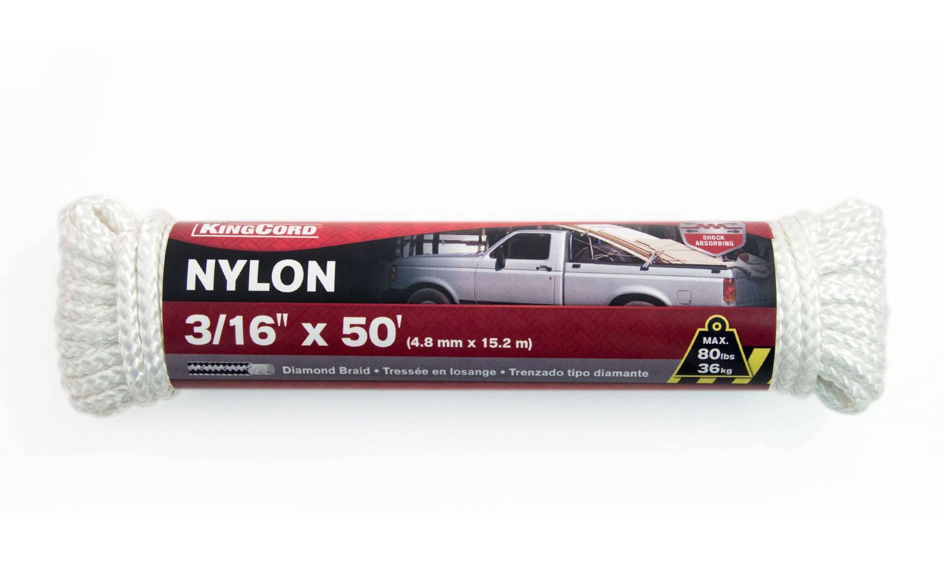 KingCord Nylon Double Braided, Abrasion Resistance, Assorted Sizes and Lengths