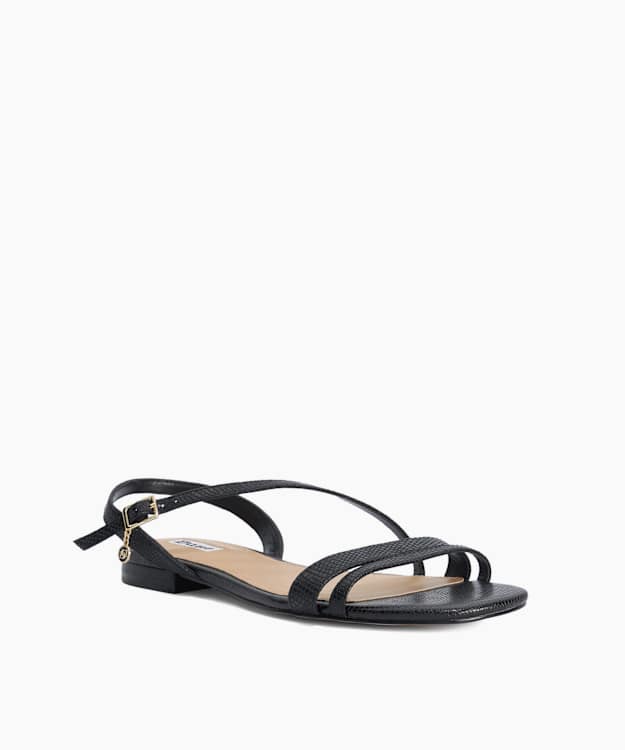 Levon Black - Flat Leather Sandals
