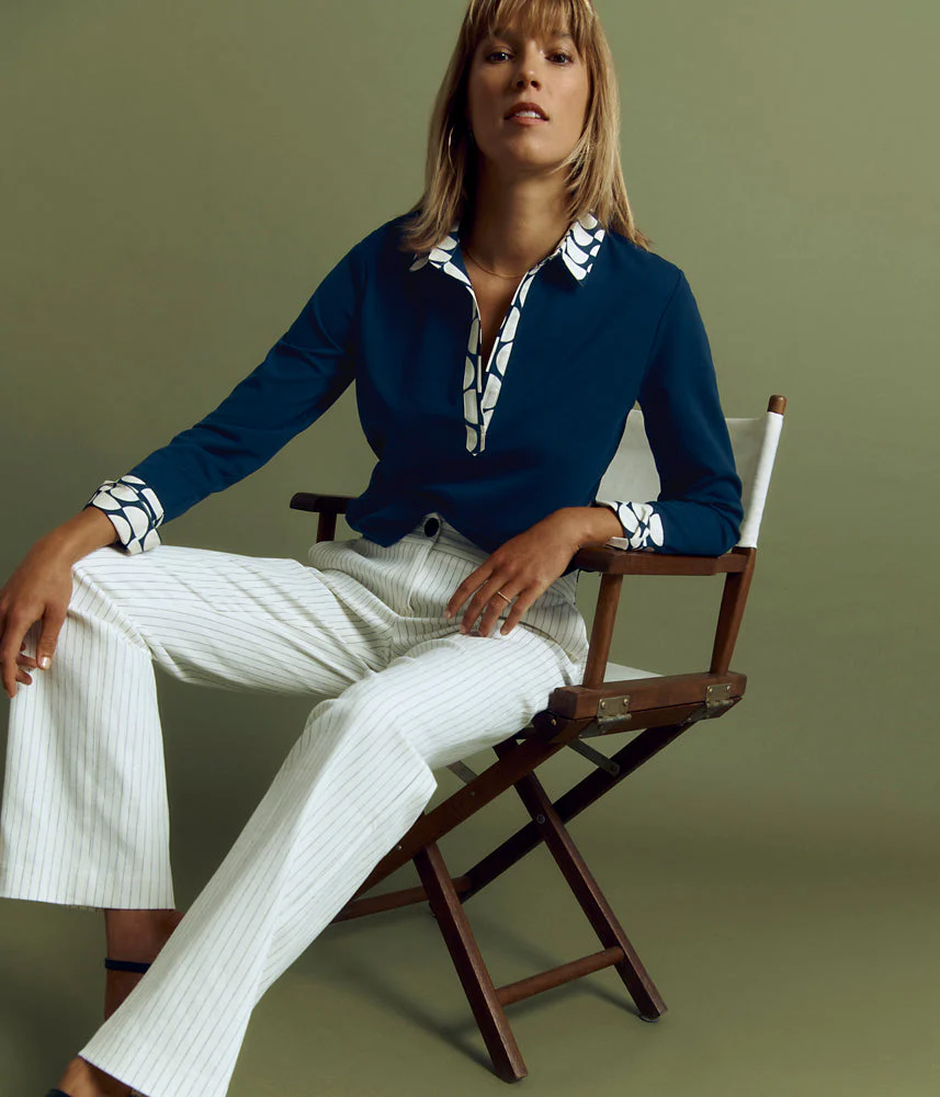 Pantalon large à rayures en viscose PIBULL/85133/521