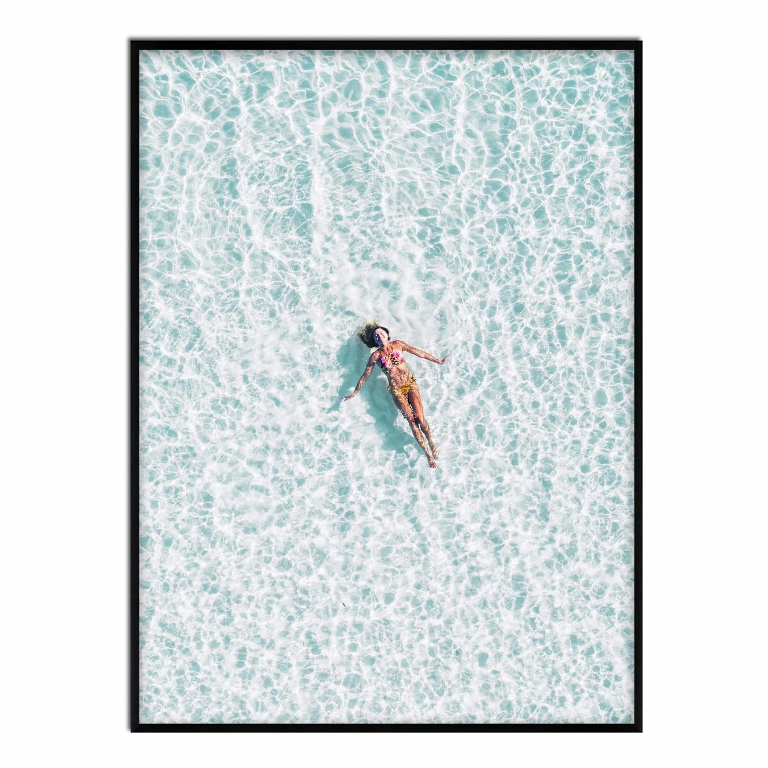 MAR - Affiche avec cadre noir - Vacances - 50x70
