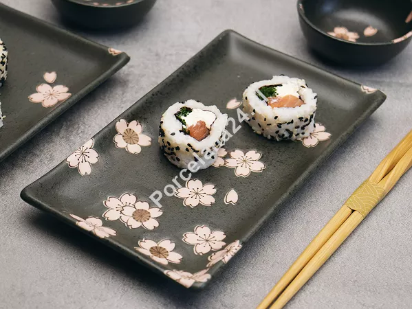 Zestaw do sushi dla 2 osób (4 el.) z pałeczkami Tokyo Design Studio - Sakura Black 33760