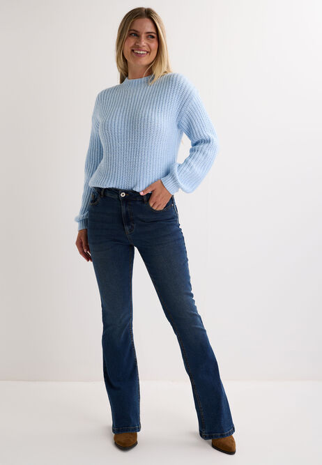 Womens Mid Blue Alexa Bootcut Jeans