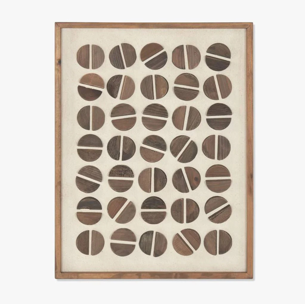 Tela Circulos Madeira 62x82 RAÍZES