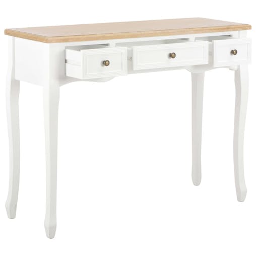 NNEVL Dressing Console Table with 3 Drawers White