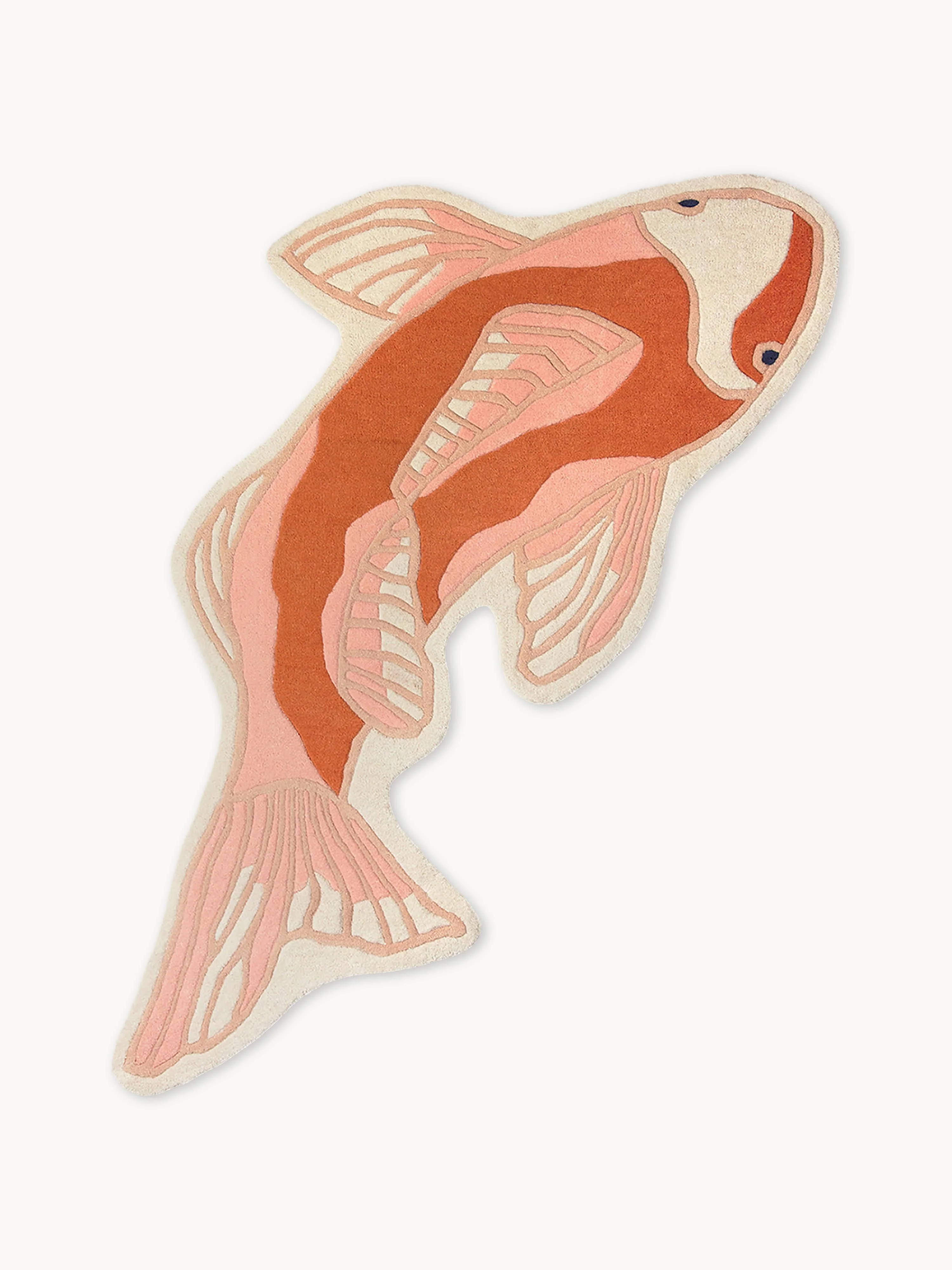 Wollteppich Koi in organischer Form