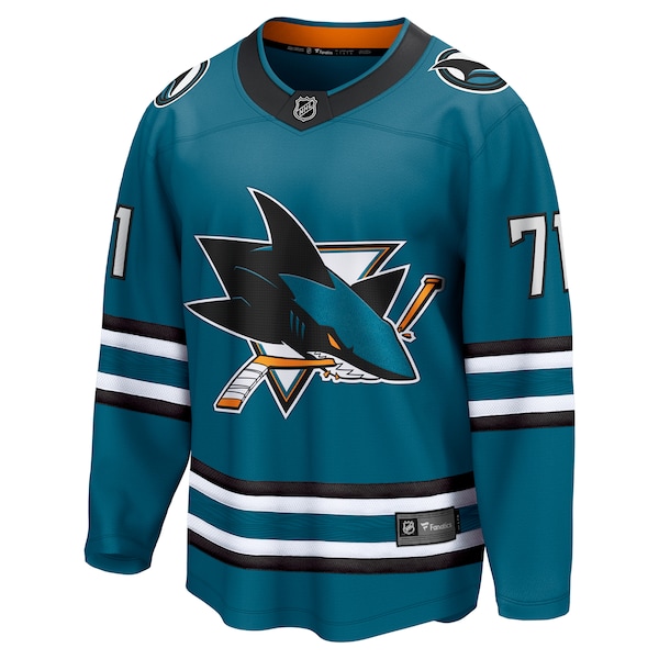 Macklin Celebrini San Jose Sharks   Home Breakaway Jersey – Teal