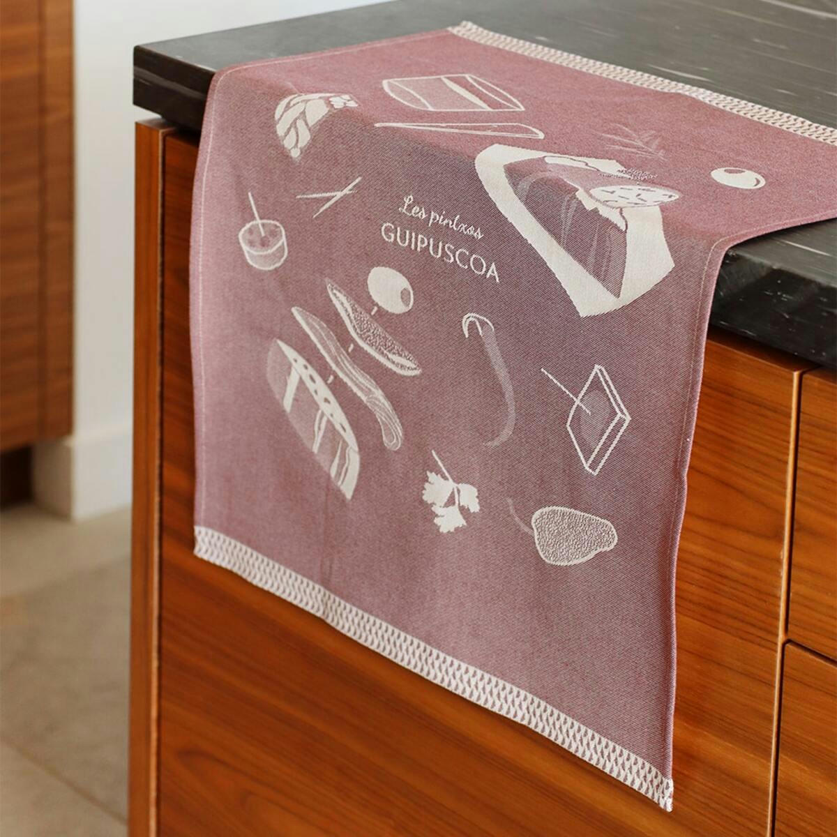 KONTATU 7 PROVINCES - Essuie-mains coton Rouge 45x60 cm