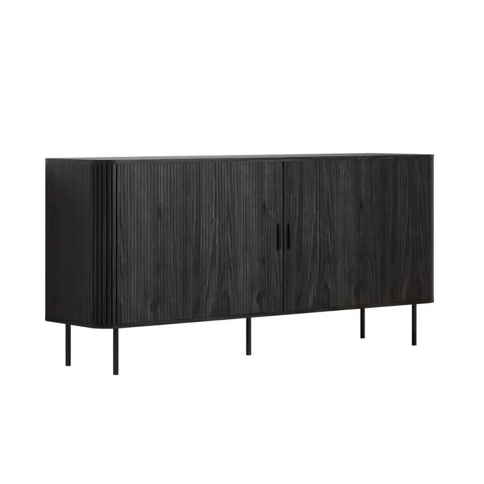 Hioshop Ronin dressoir 2 jaloeziedeuren ask decor zwart