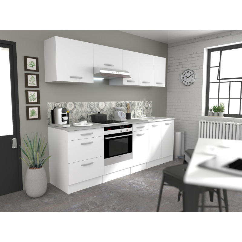 Meuble de cuisine Eko frigo blanc mat 60 x 60 x 140 cm EKIPA